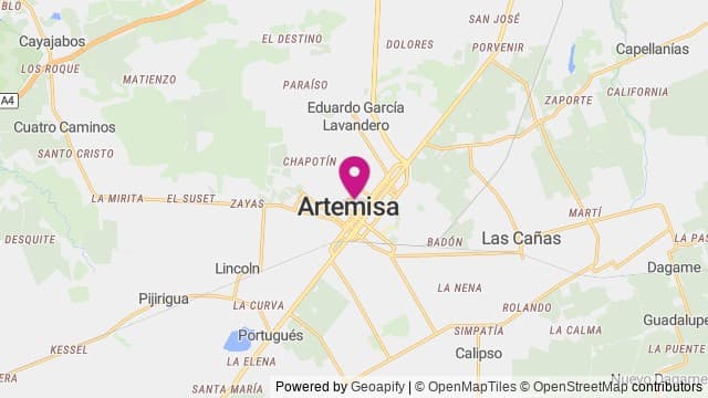Mapa de Calle 50 numero 55 reparto musubay, Artemisa, Artemisa